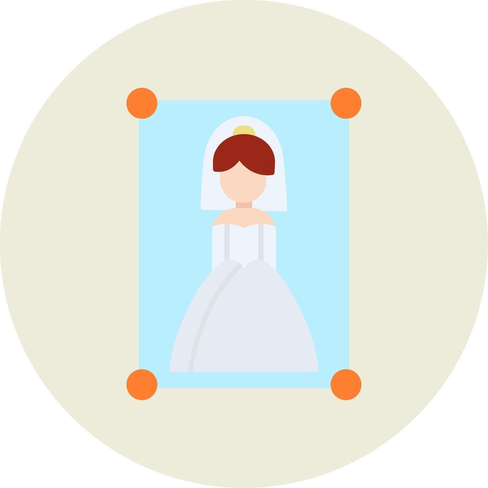 Boda fotografía plano circulo icono vector