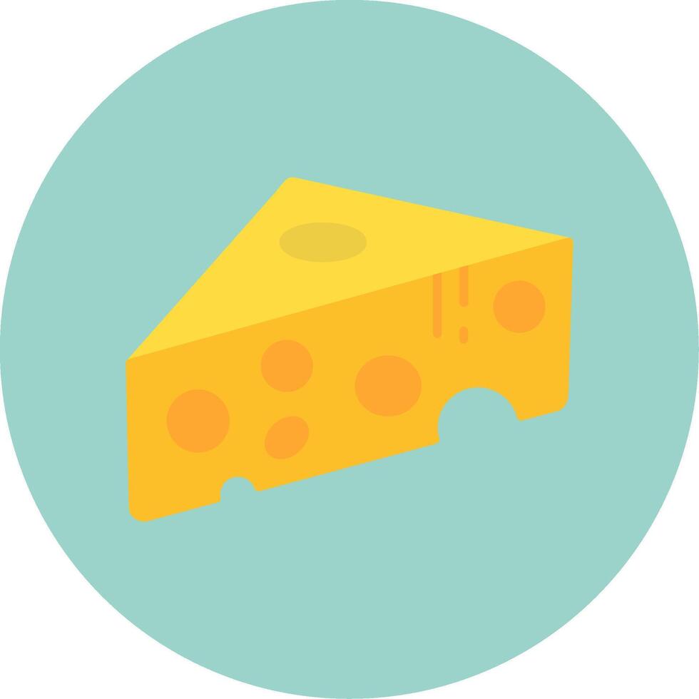 queso plano circulo icono vector