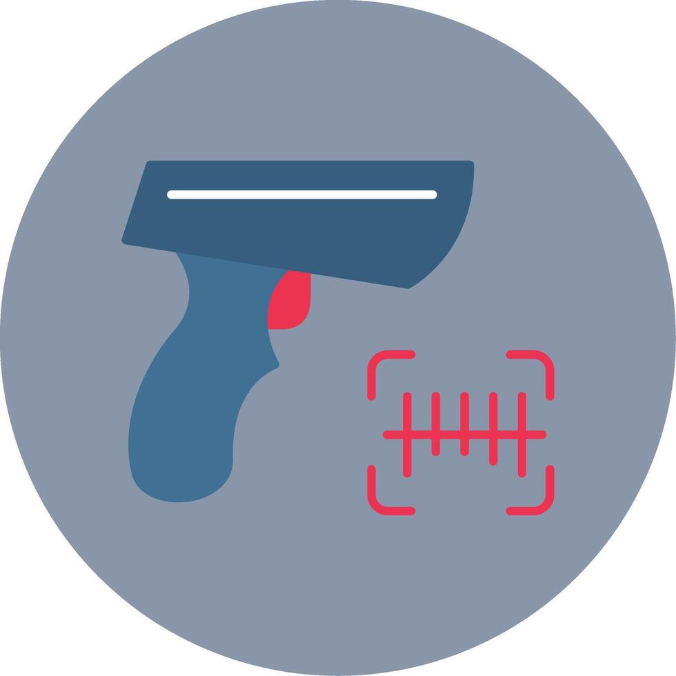 Barcode Scanner Flat Circle Icon vector