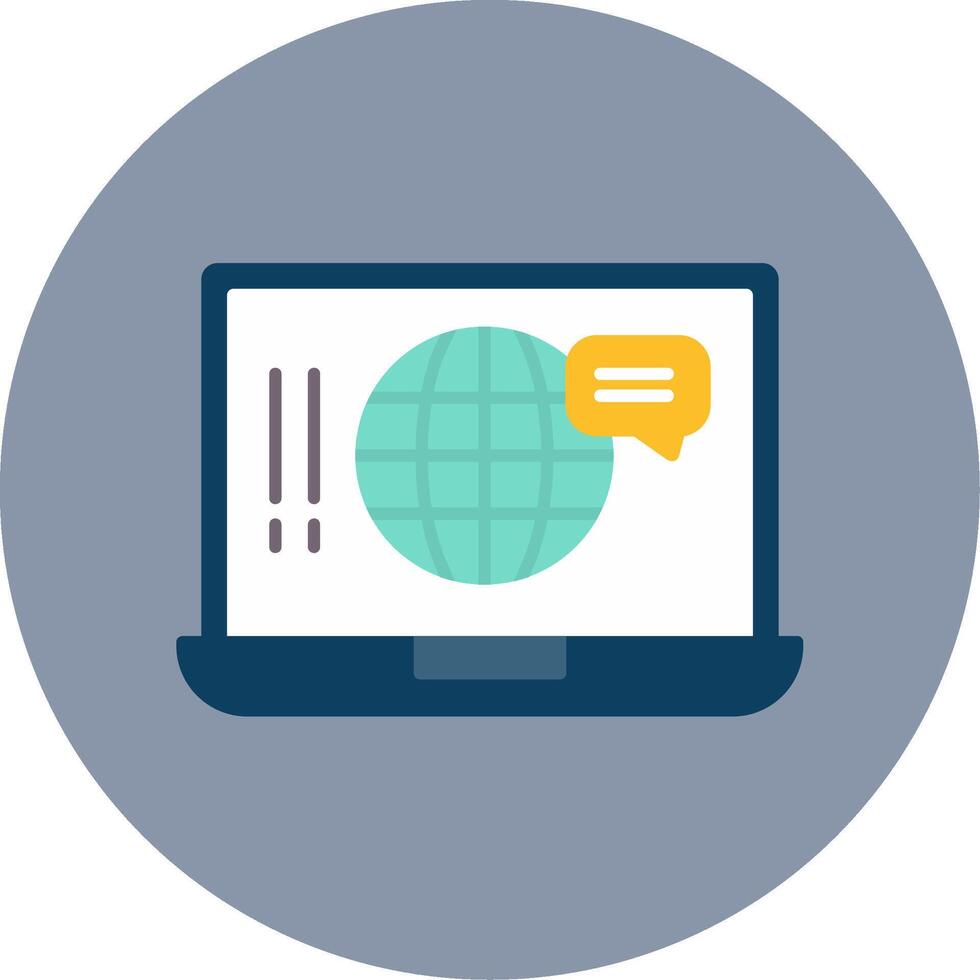 Digital Marketing Flat Circle Icon vector