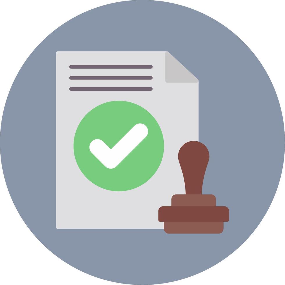 Approval Flat Circle Icon vector