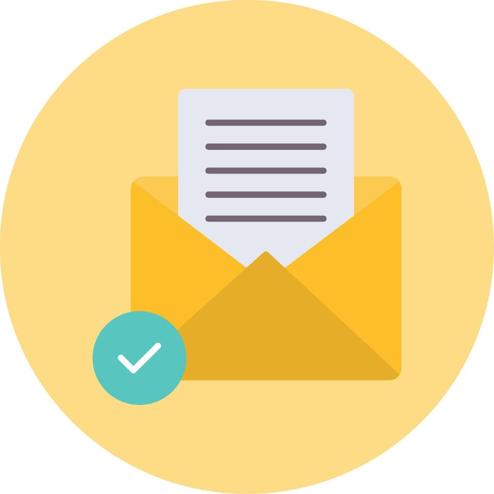 Open Email Flat Circle Icon vector