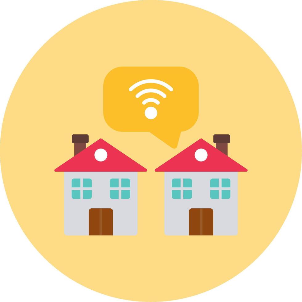 Internet Connection Flat Circle Icon vector