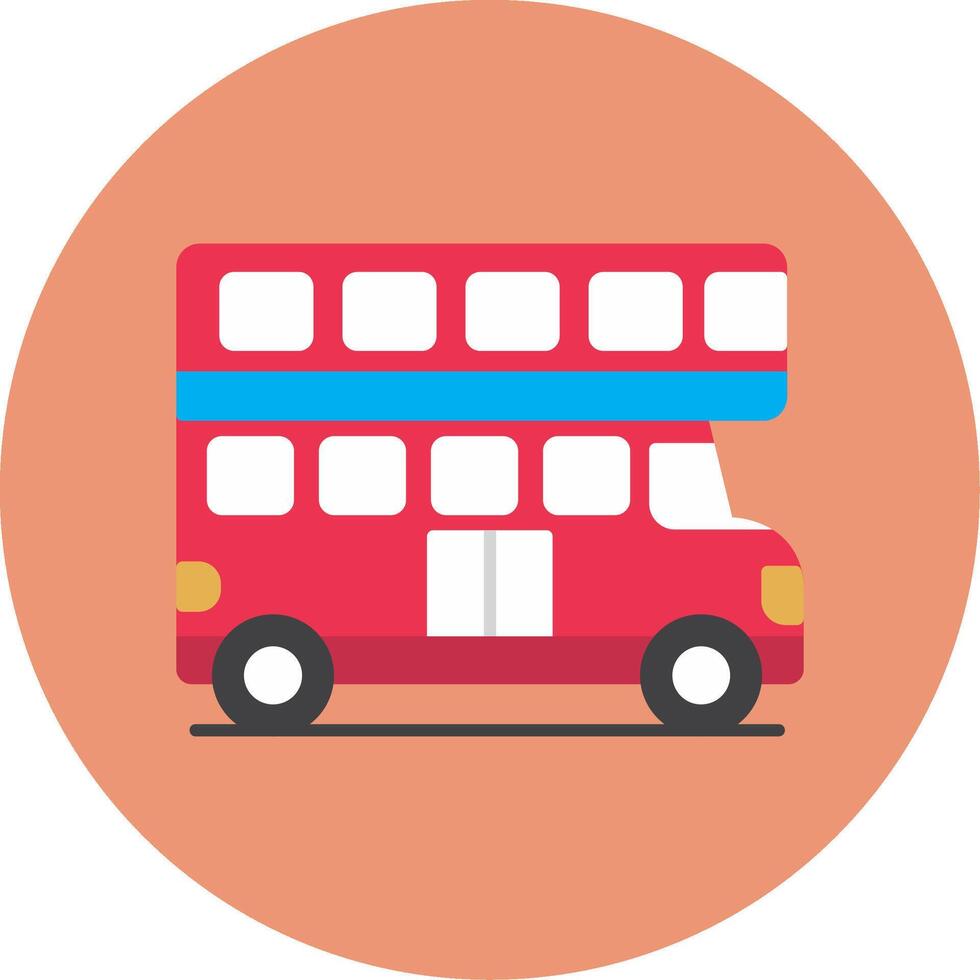 Double Bus Flat Circle Icon vector