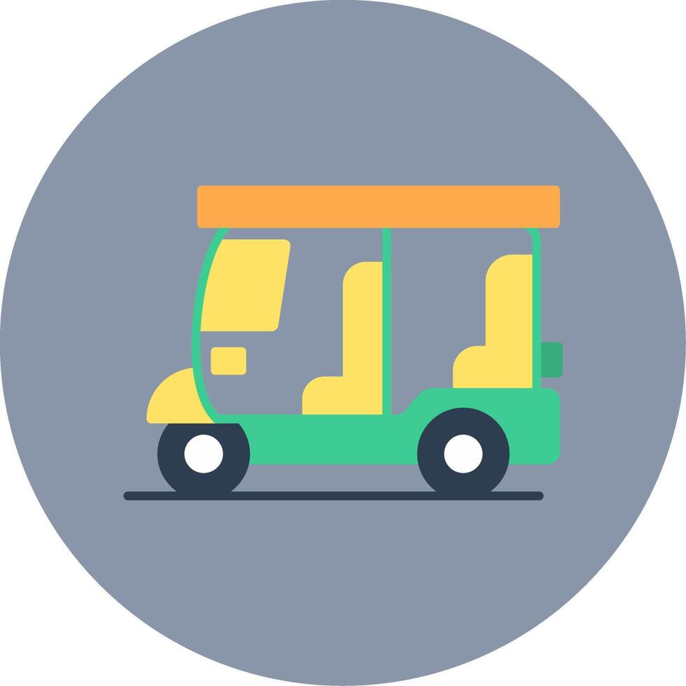 Rickshaw Flat Circle Icon vector