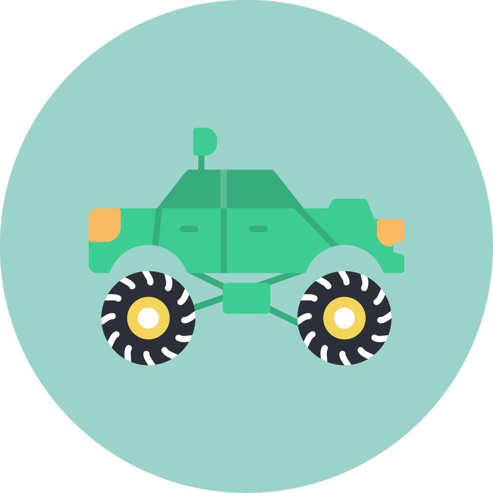 Monster Truck Flat Circle Icon vector