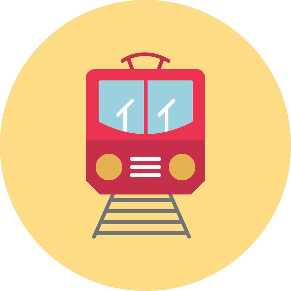 Train Flat Circle Icon vector