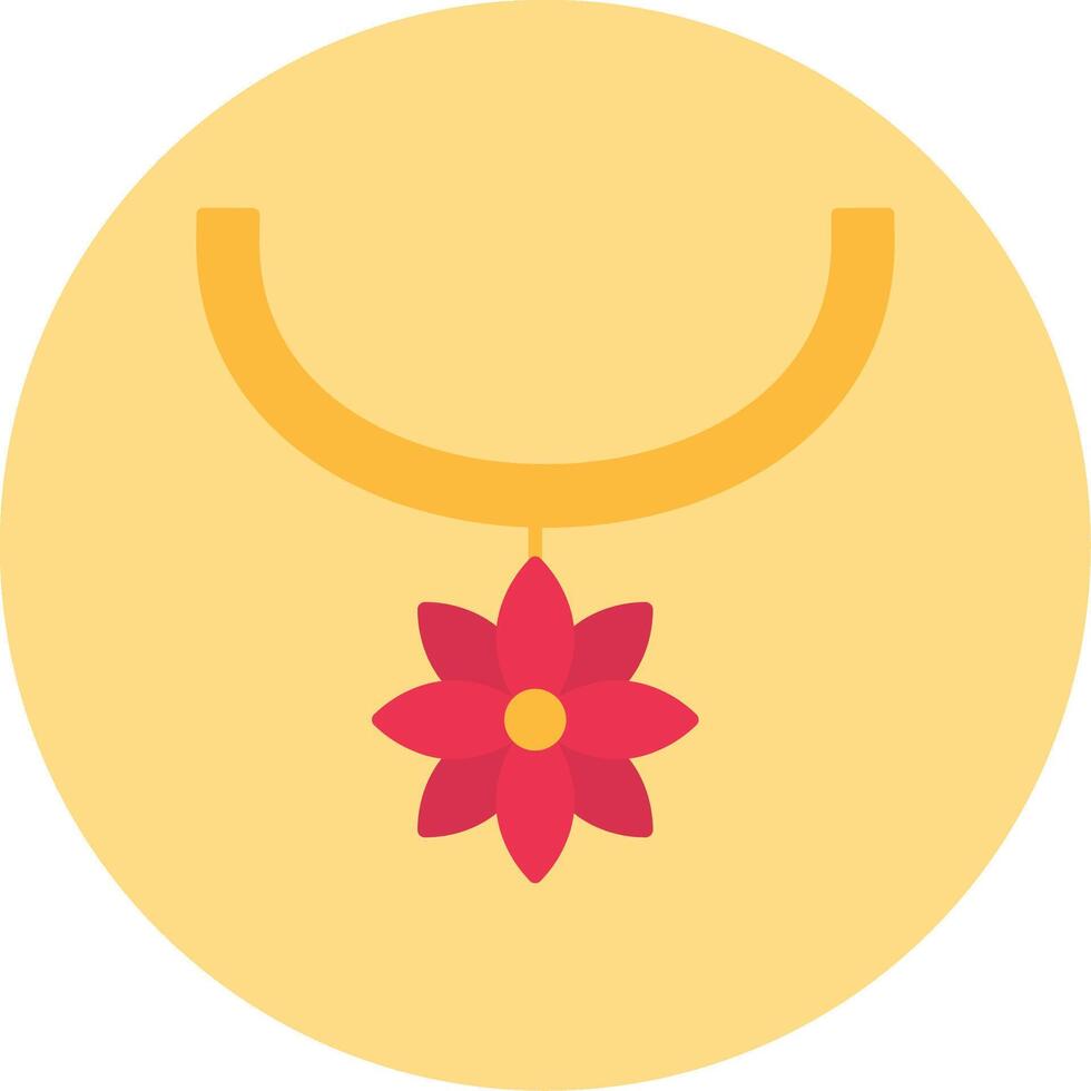 Flower Necklace Flat Circle Icon vector