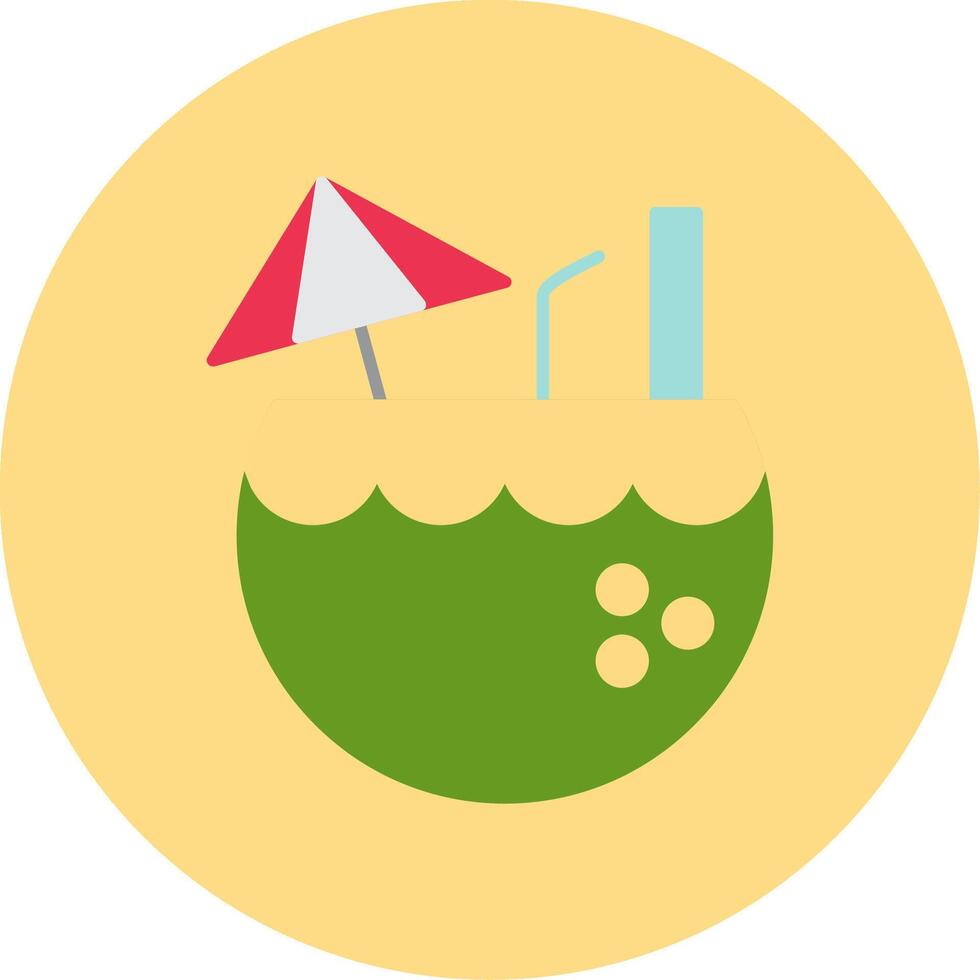 Coconut Flat Circle Icon vector