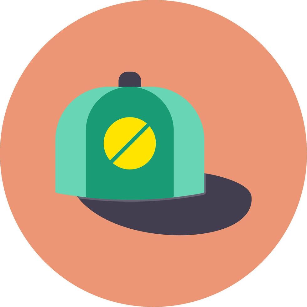 Baseball Cap Flat Circle Icon vector