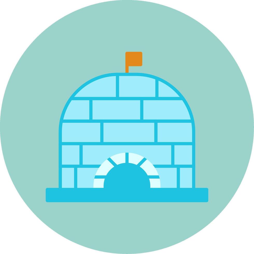 Igloo Flat Circle Icon vector