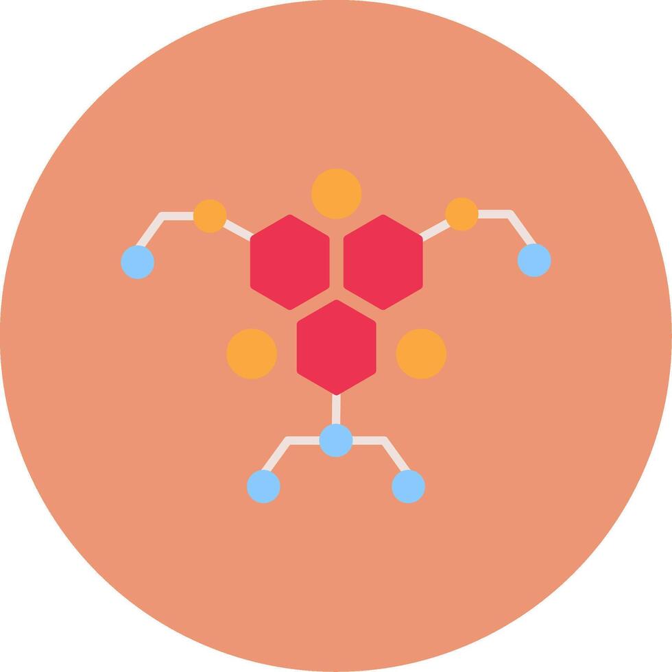 Molecule Flat Circle Icon vector