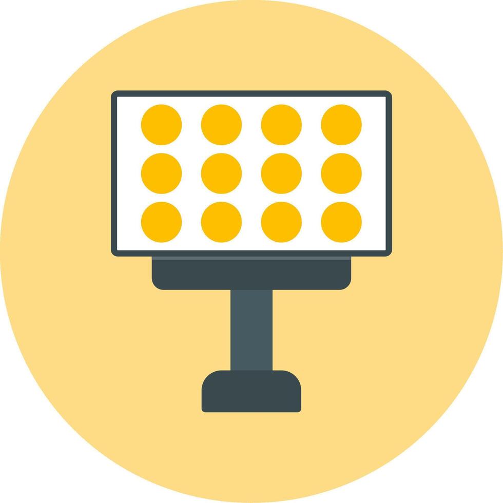 Stadium Lights Flat Circle Icon vector