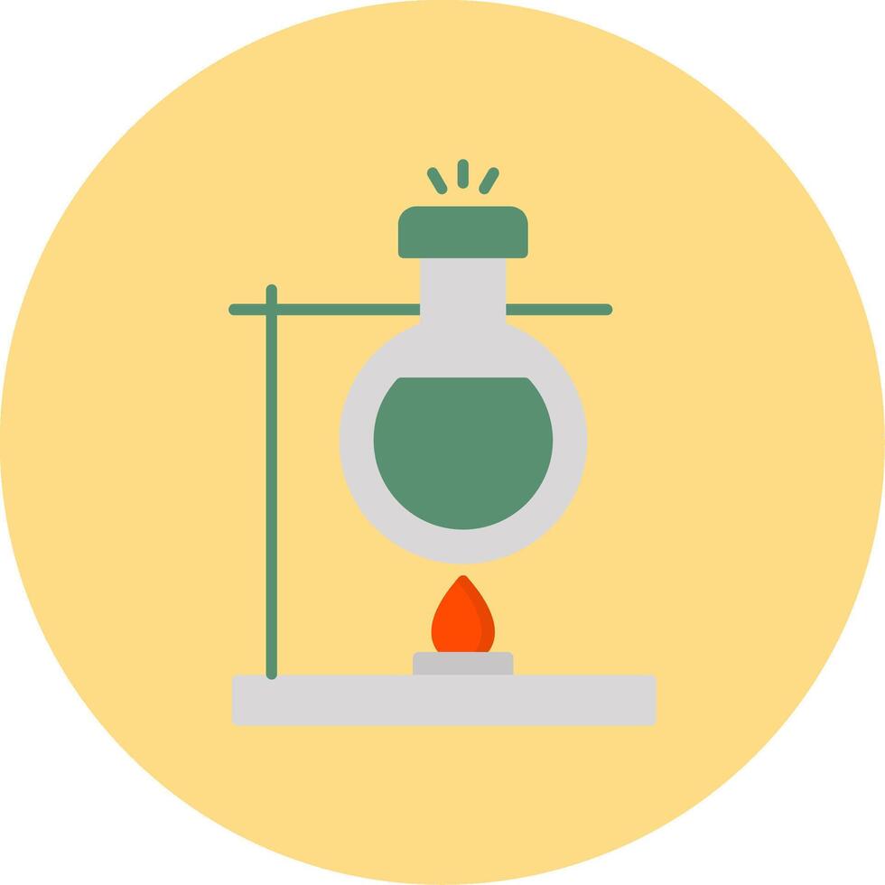Bunsen Burner Flat Circle Icon vector