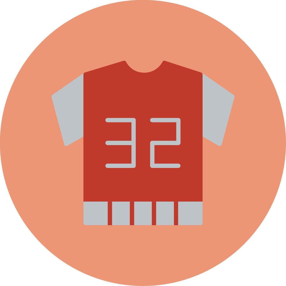 fútbol americano jersey plano circulo icono vector