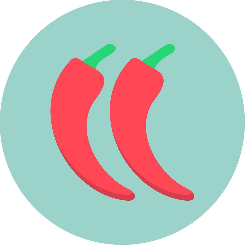 Chilli Flat Circle Icon vector