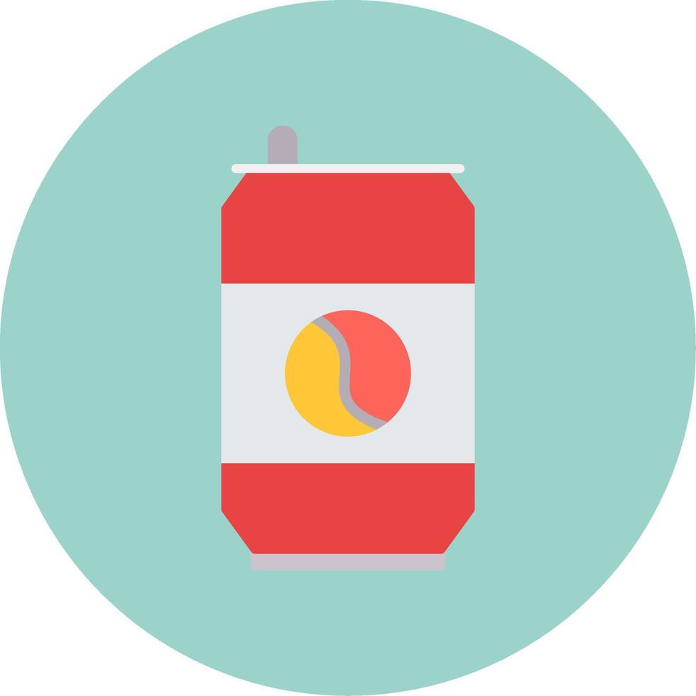 Soda Can Flat Circle Icon vector