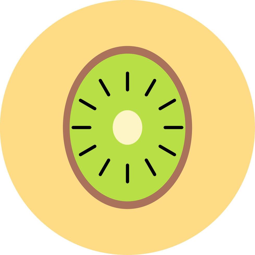 kiwi plano circulo icono vector