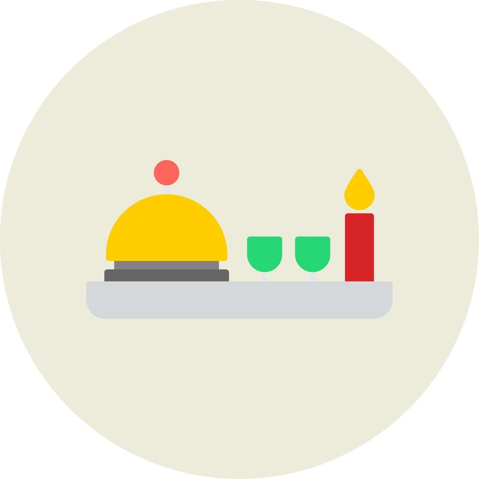 Dinner Flat Circle Icon vector