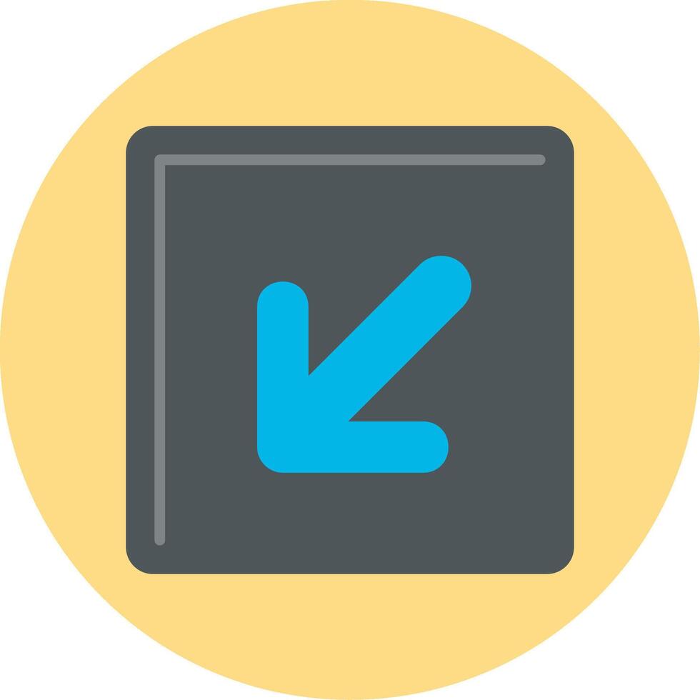 Down Left Flat Circle Icon vector
