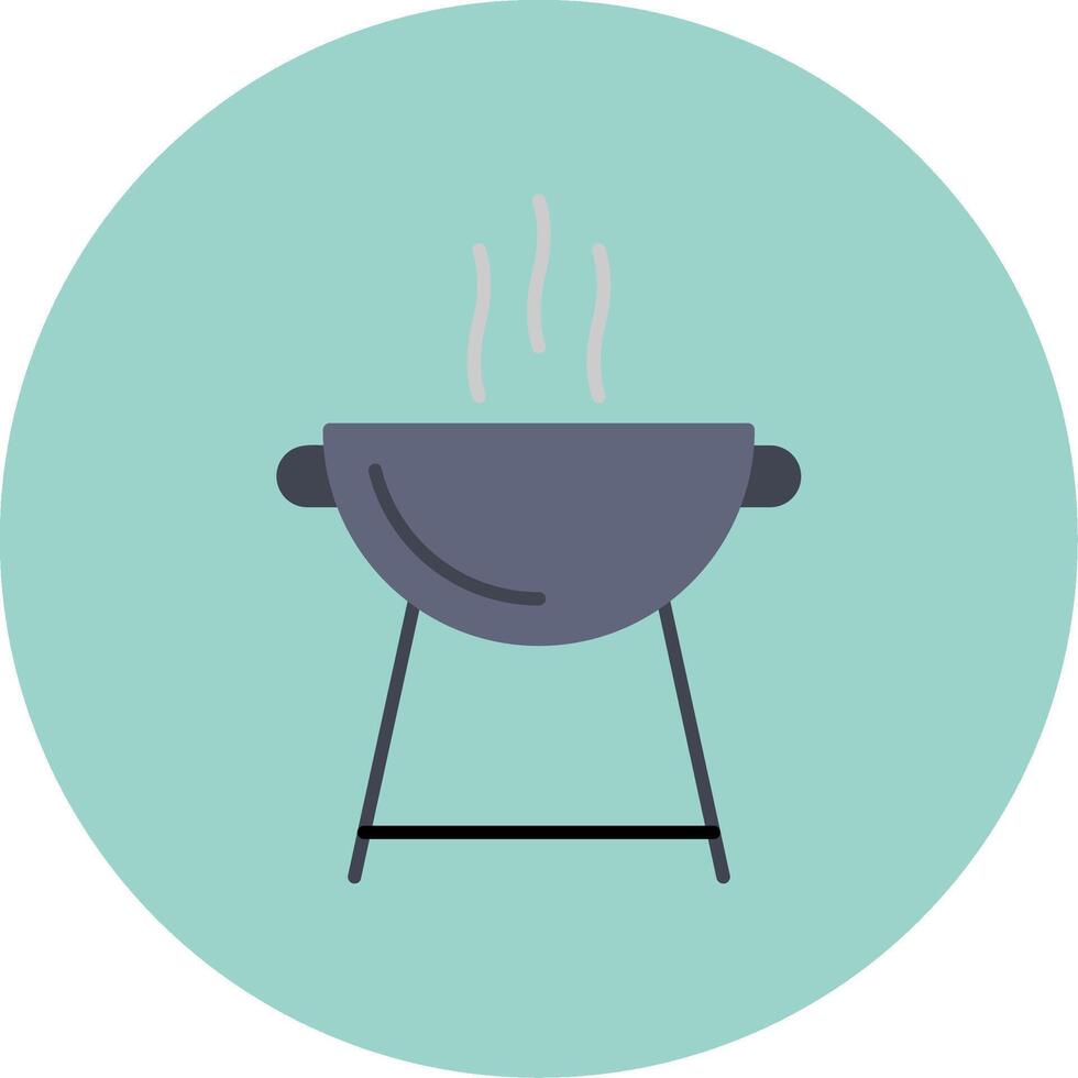 Grill Flat Circle Icon vector