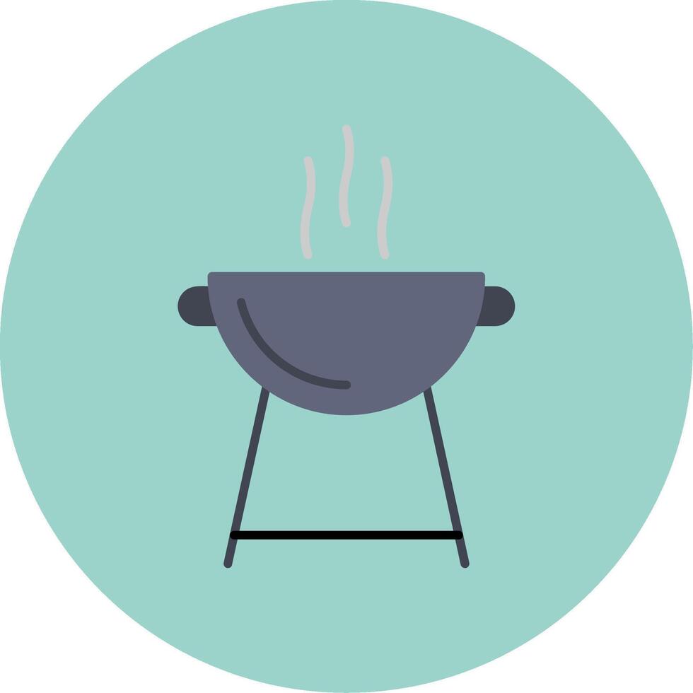 parrilla plano circulo icono vector