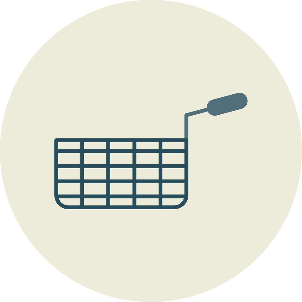 Deep Fryer Flat Circle Icon vector