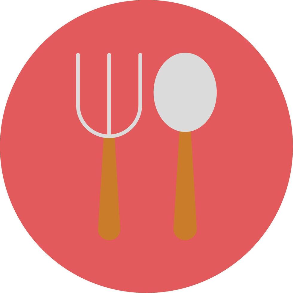 Fork Spoon Flat Circle Icon vector