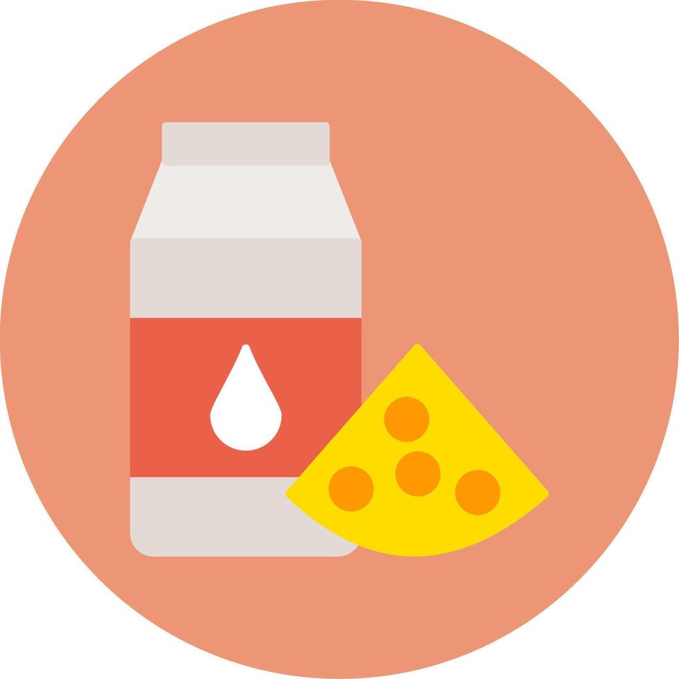 Dairy Products Flat Circle Icon vector