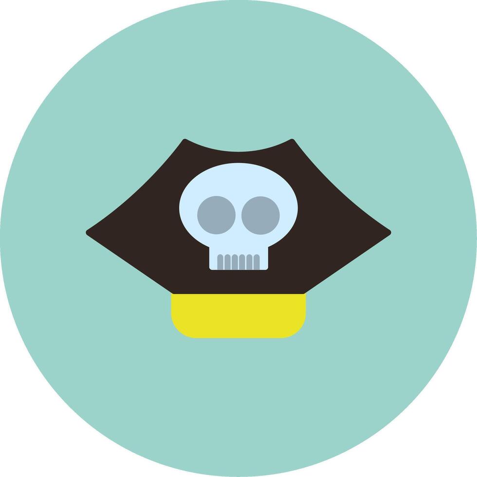 Pirate Hat Flat Circle Icon vector