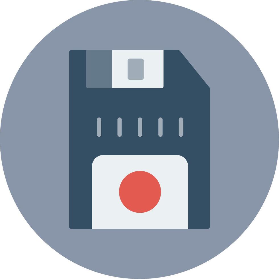 Floppy Disk Flat Circle Icon vector