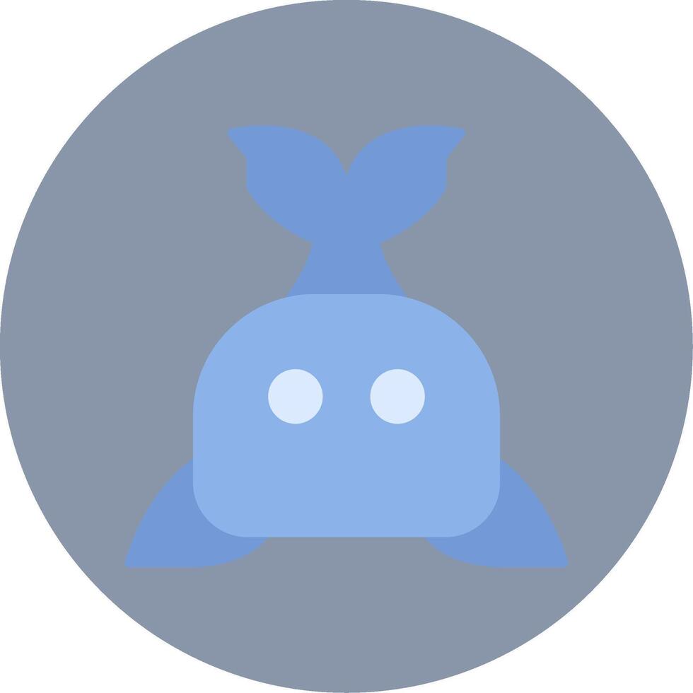 Whale Flat Circle Icon vector