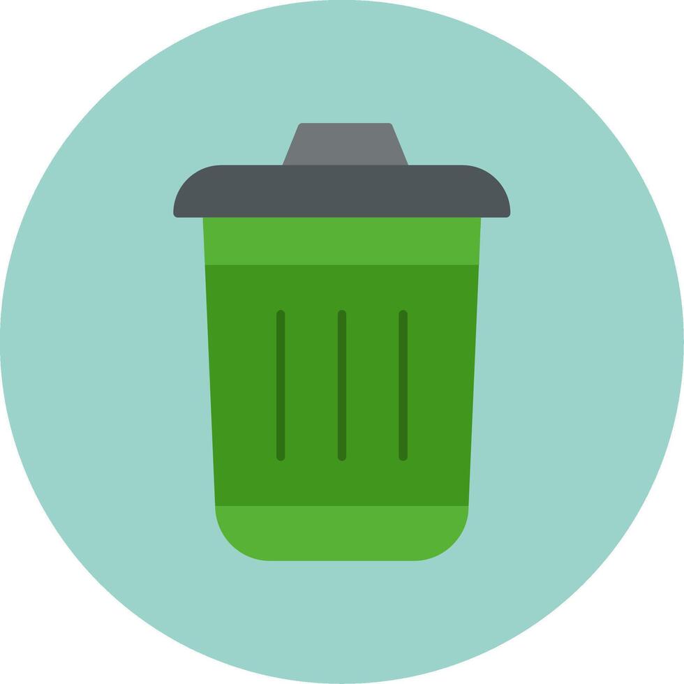 Dustbin Flat Circle Icon vector