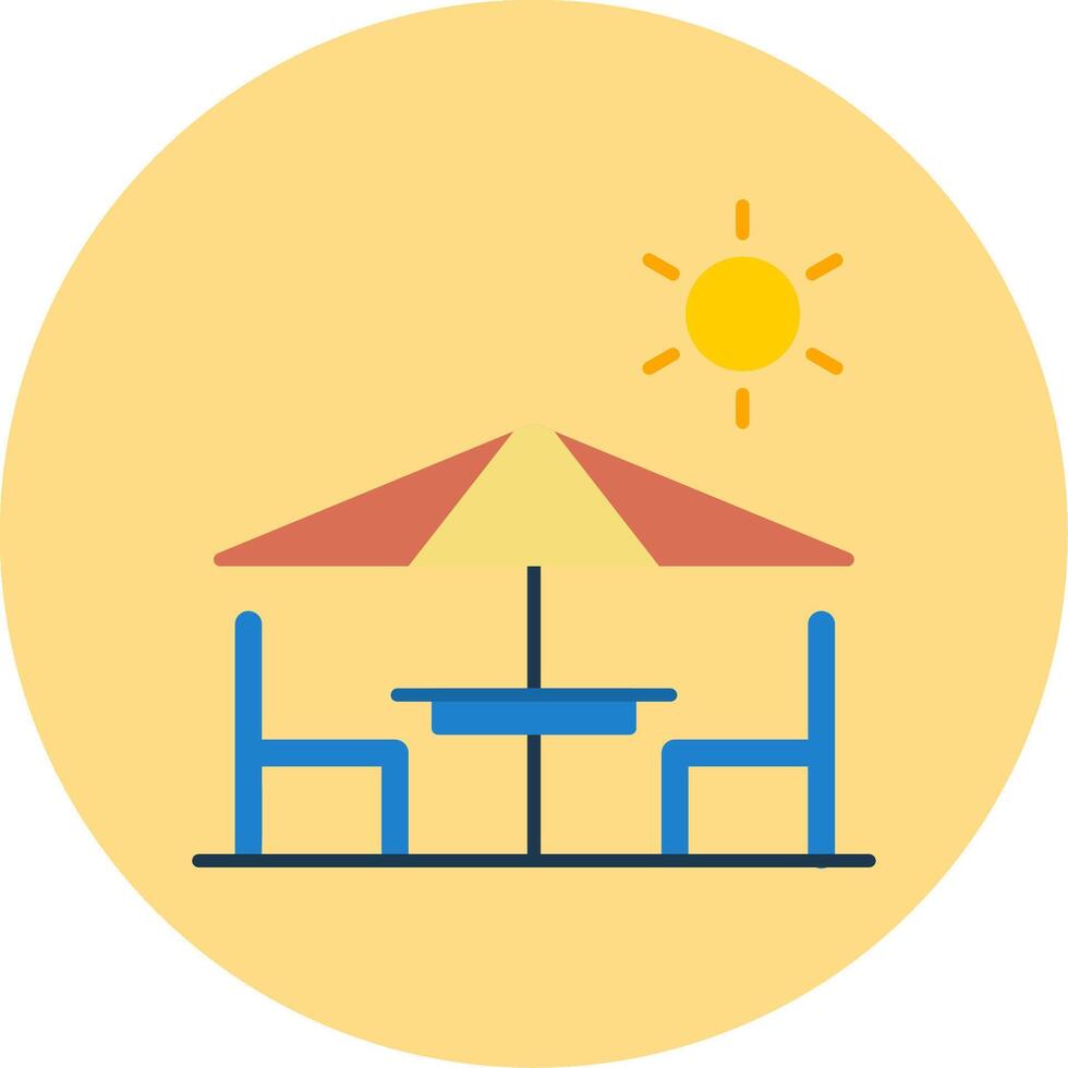 Terrace Flat Circle Icon vector