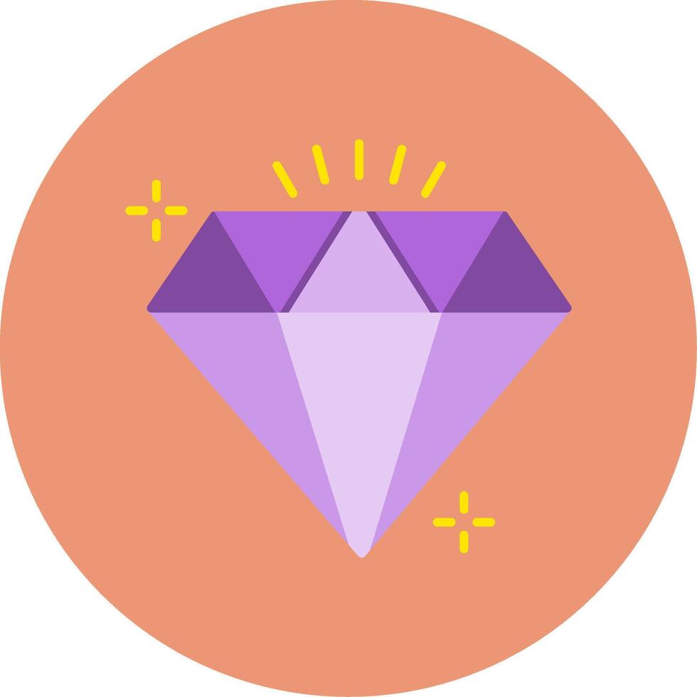 diamante plano circulo icono vector