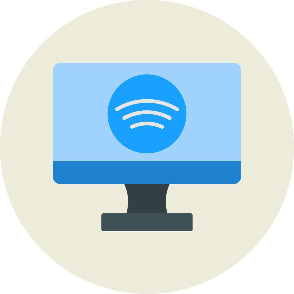 Smart Tv Flat Circle Icon vector