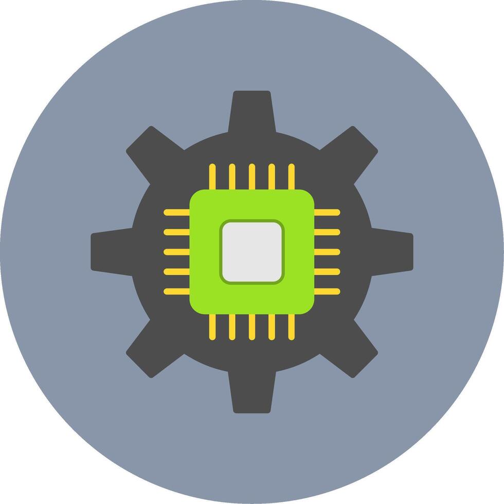 Circuit Flat Circle Icon vector