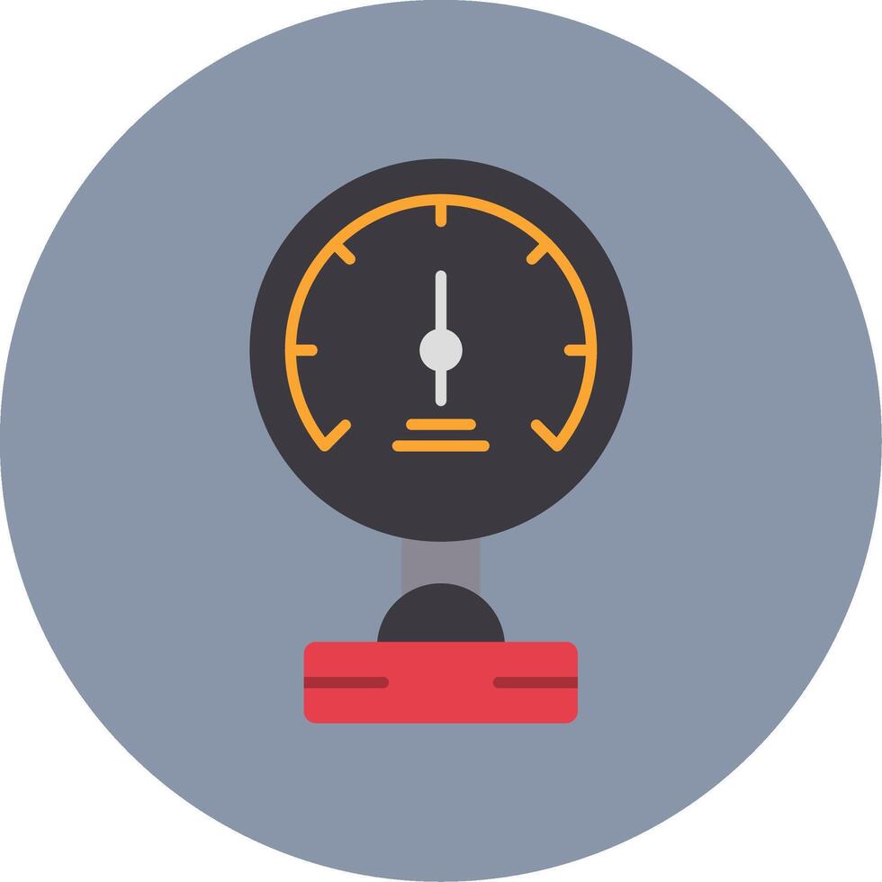 Pressure Meter Flat Circle Icon vector