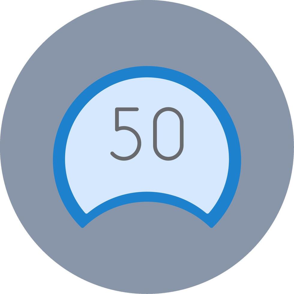 Speed Limit Flat Circle Icon vector