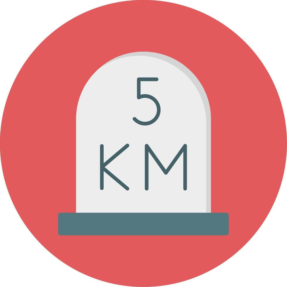 kilometer Flat Circle Icon vector