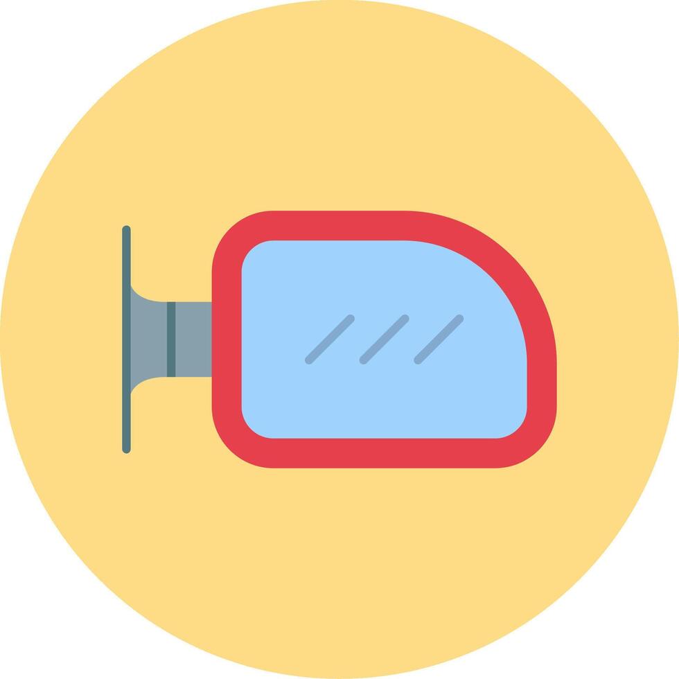 Side Mirror Flat Circle Icon vector