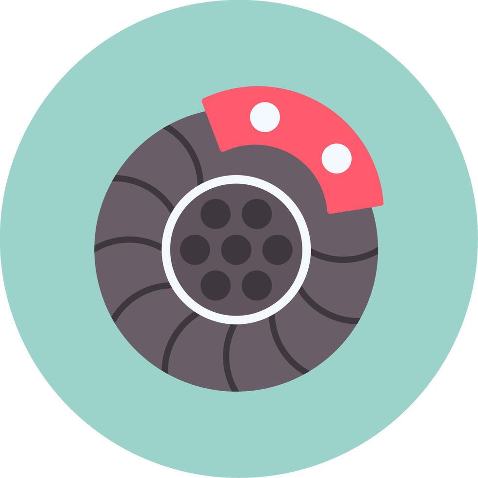 Brake Disk Flat Circle Icon vector