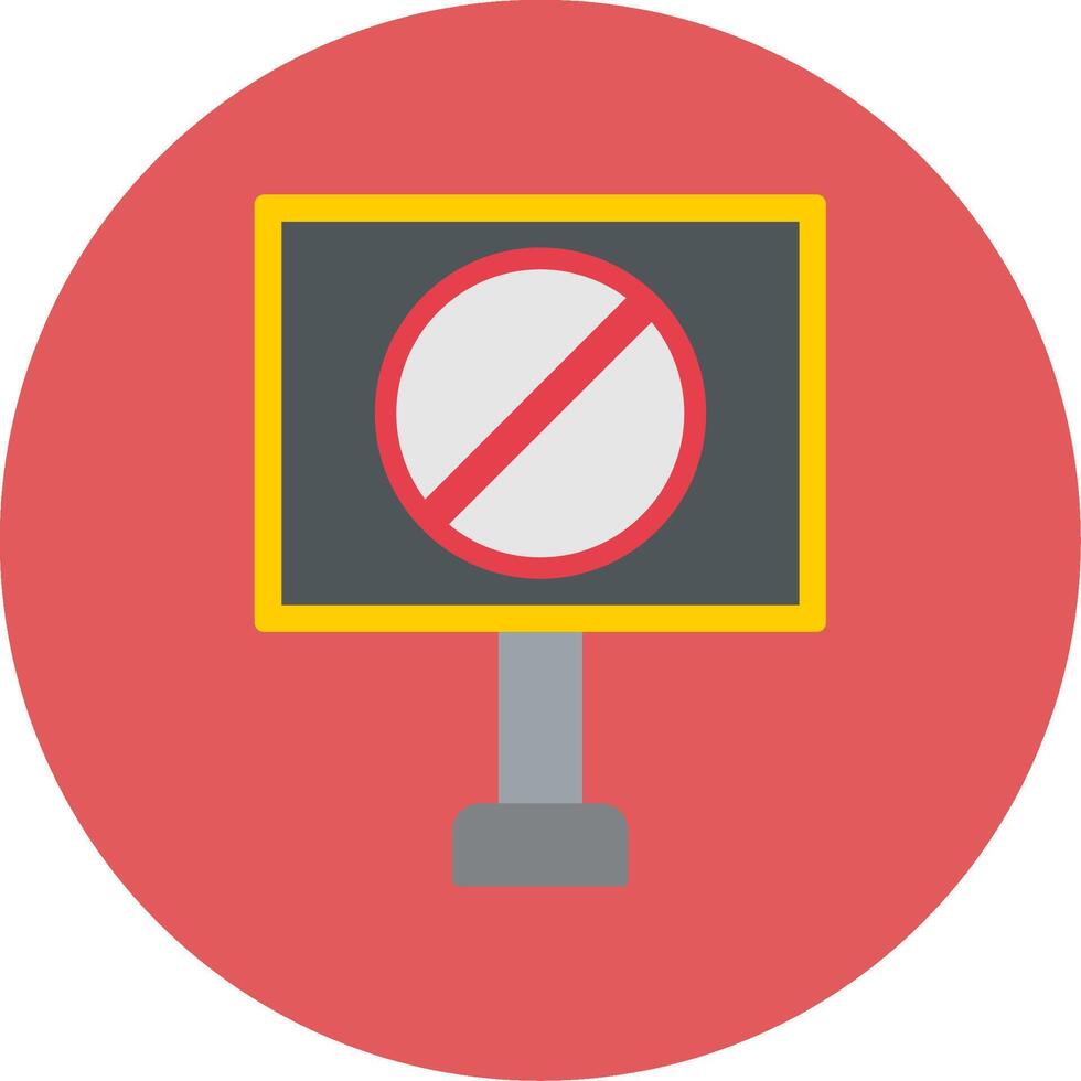 Forbidden Sign Flat Circle Icon vector