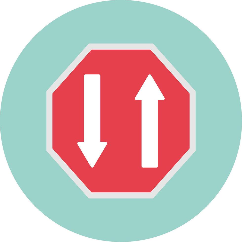 Two Way Flat Circle Icon vector