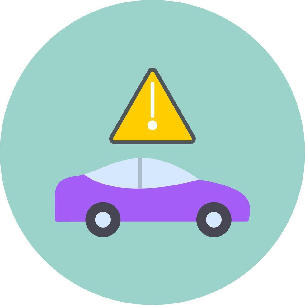 Traffic Jam Flat Circle Icon vector