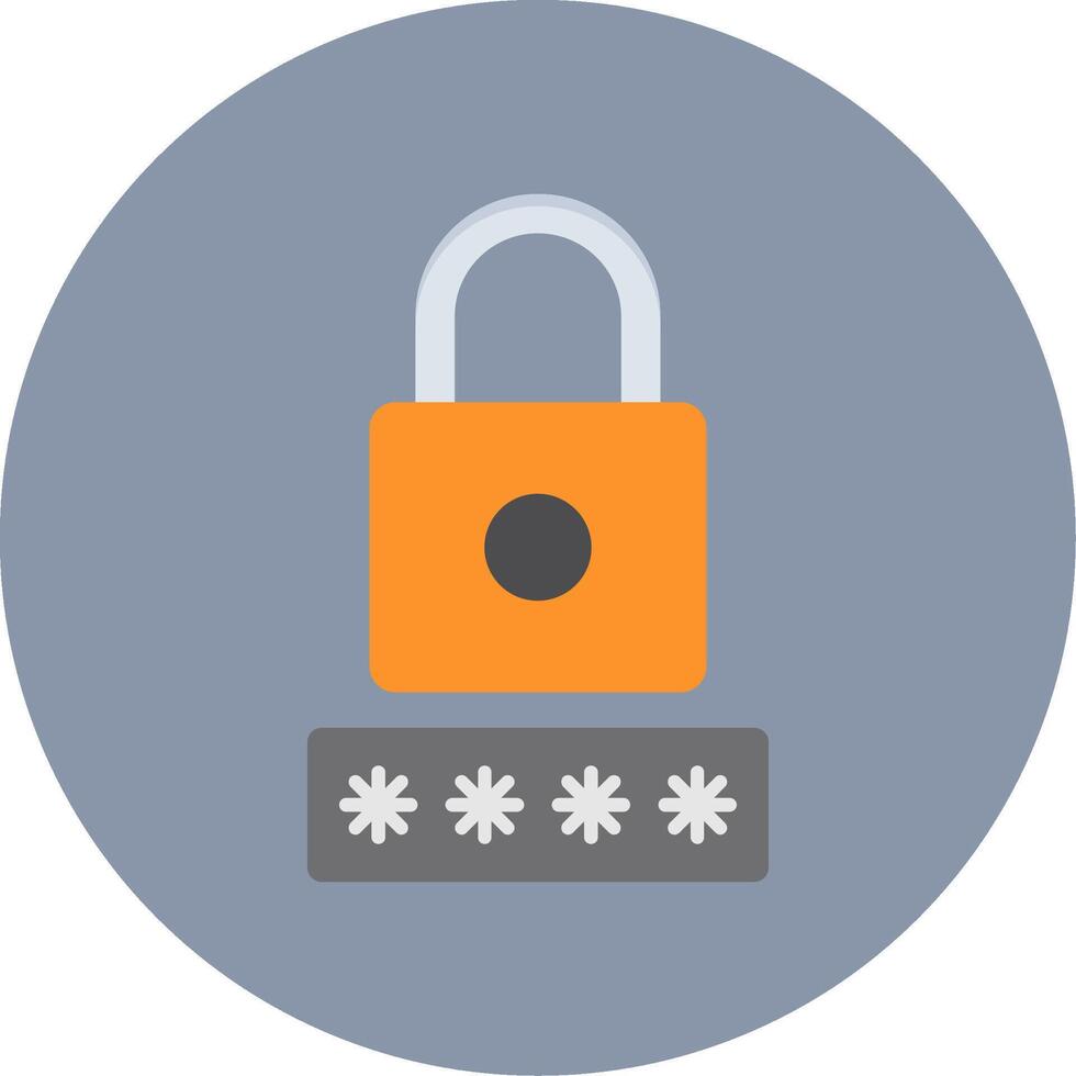 Security Pin Flat Circle Icon vector