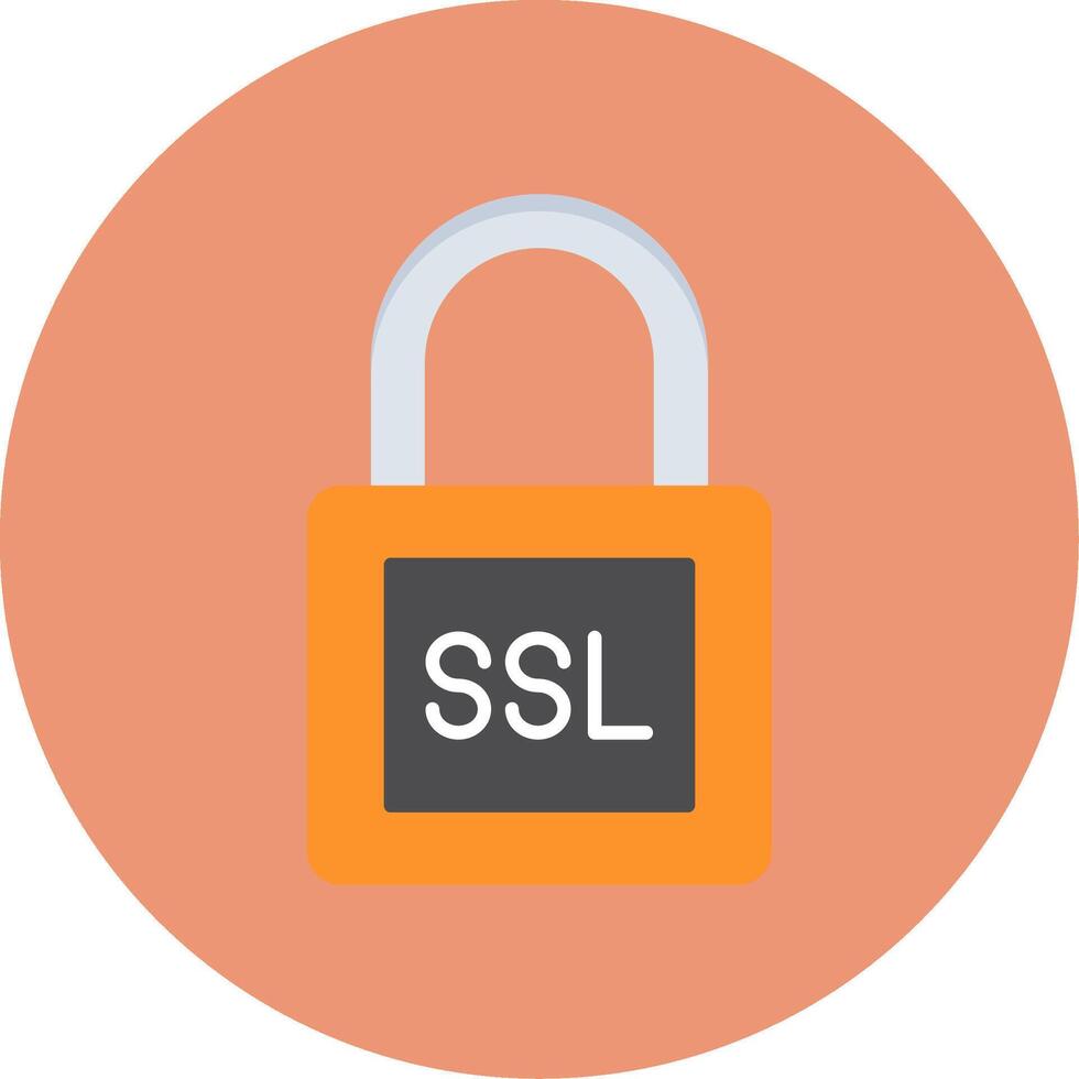 SSL Flat Circle Icon vector