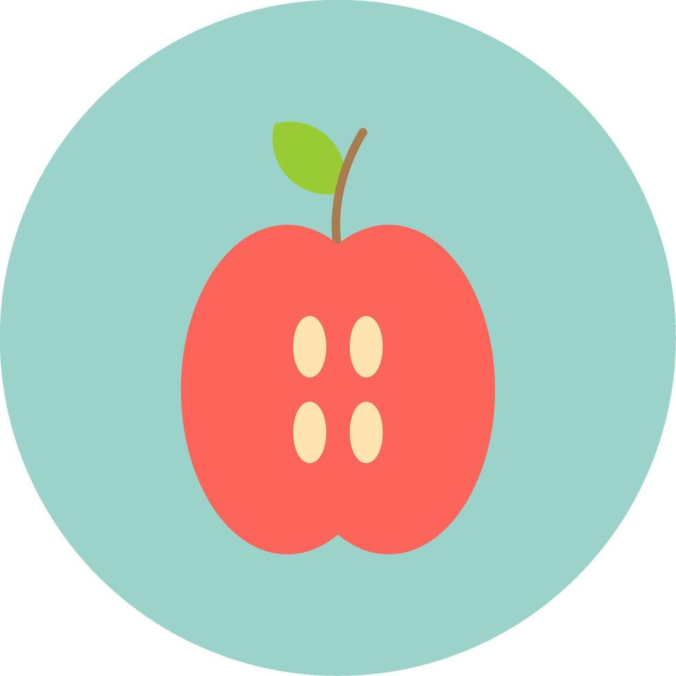 Apple Flat Circle Icon vector