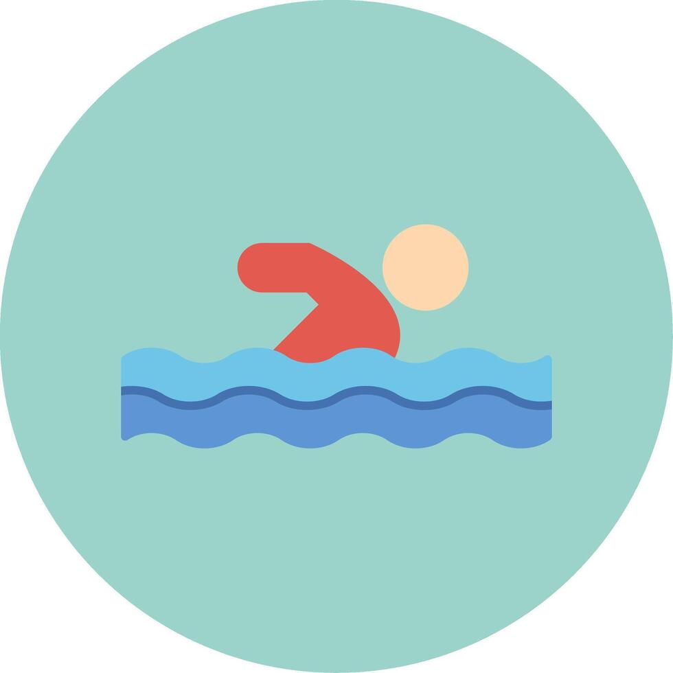 Swimming Flat Circle Icon vector