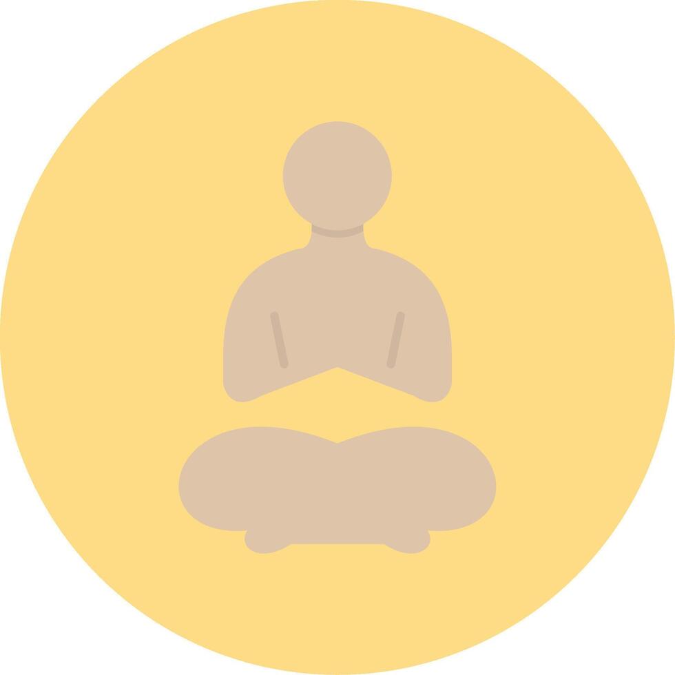 Yoga Flat Circle Icon vector